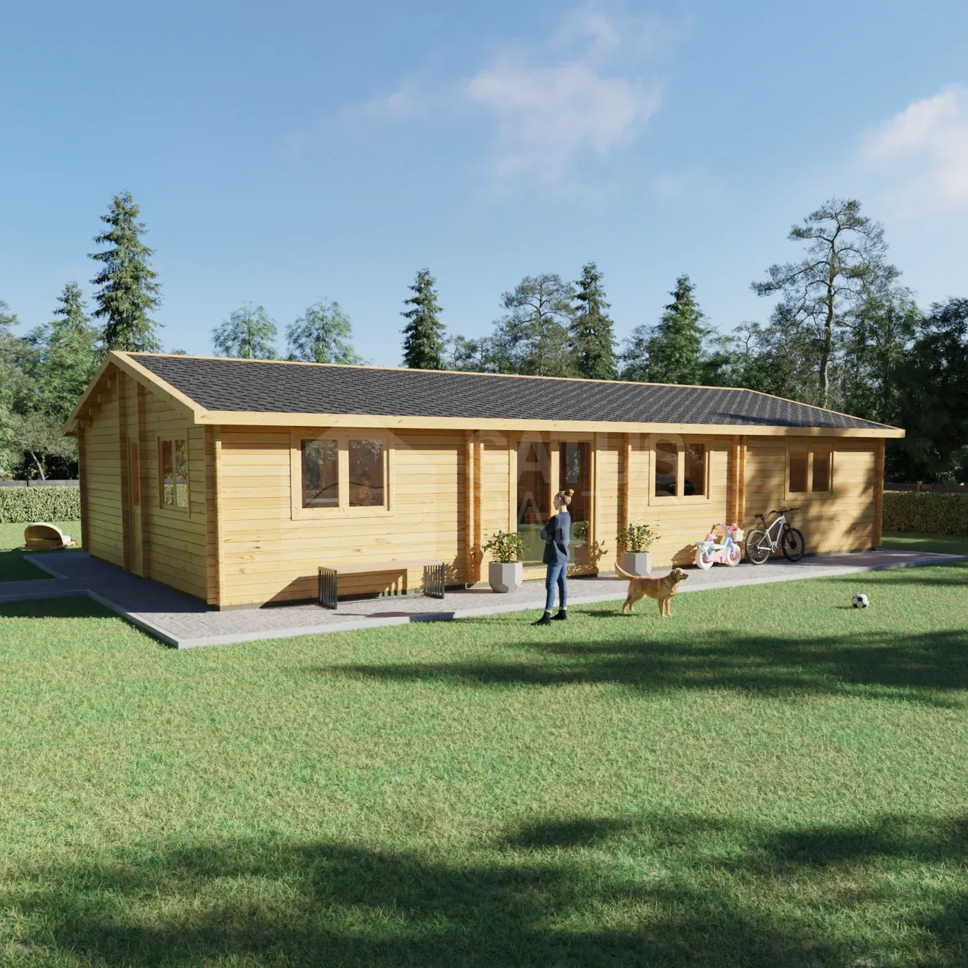 Benidorm 13.54×7.6 m – wooden cabin, 103 m², 6 rooms