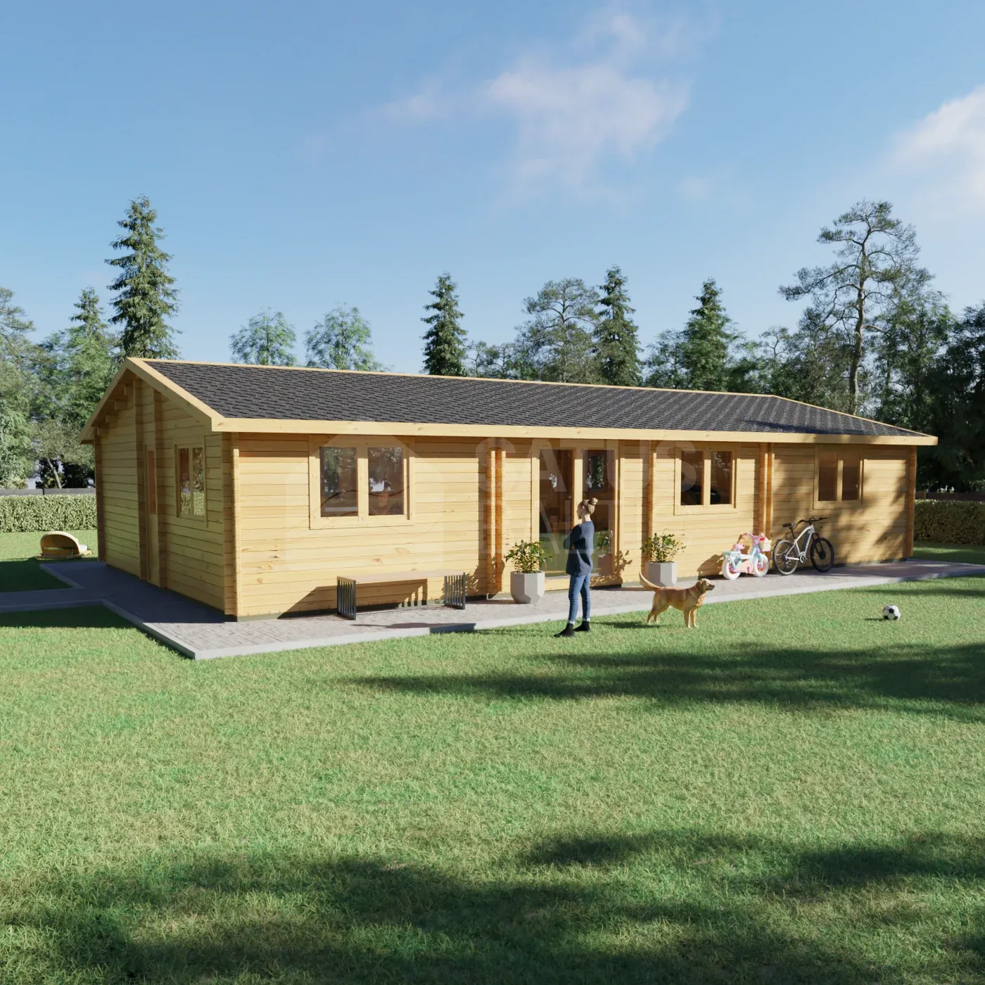 Benidorm 13.54×7.6 m – wooden cabin, 103 m², 6 rooms