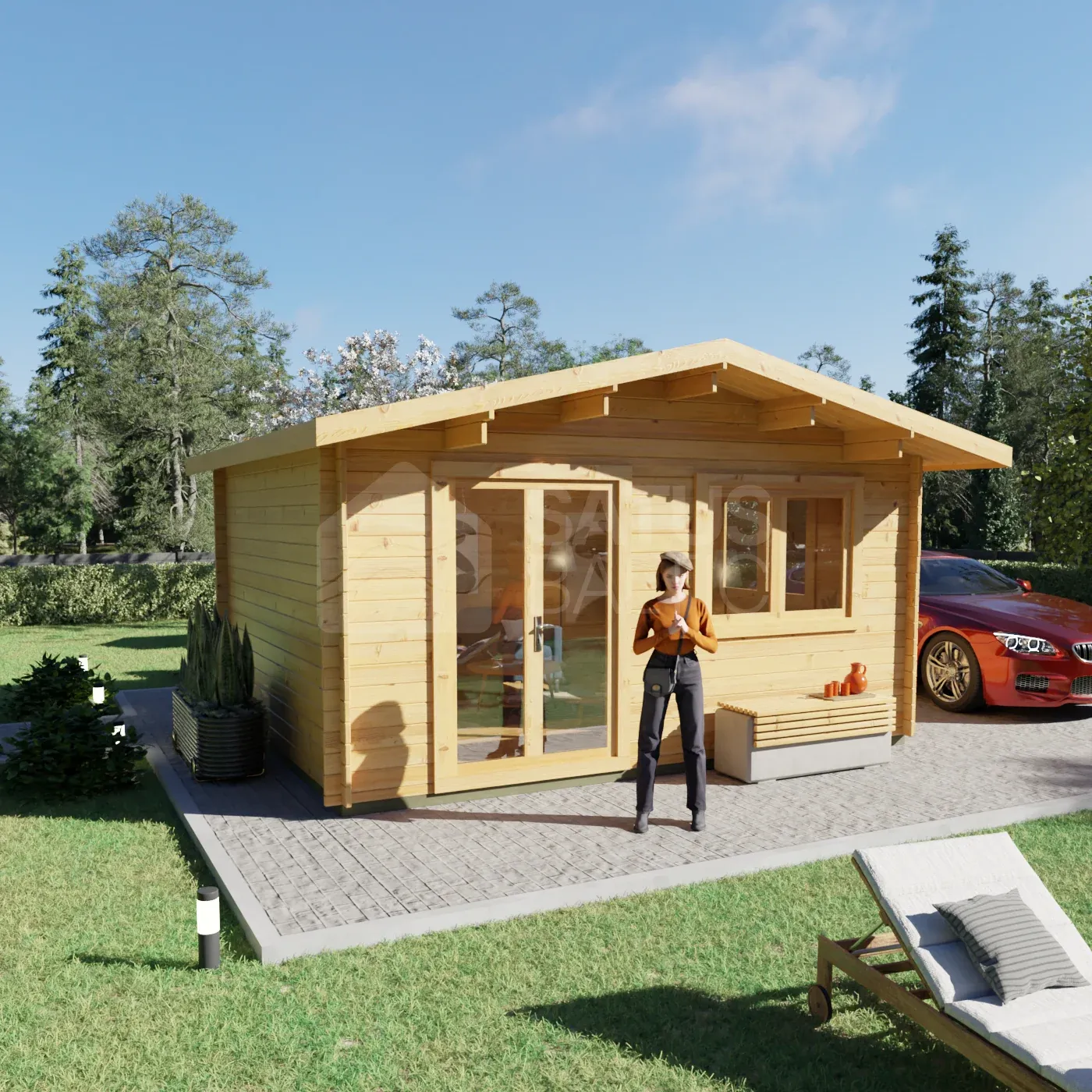 Brenzo 5×4 m – wooden cabin, 20 m², 1 room