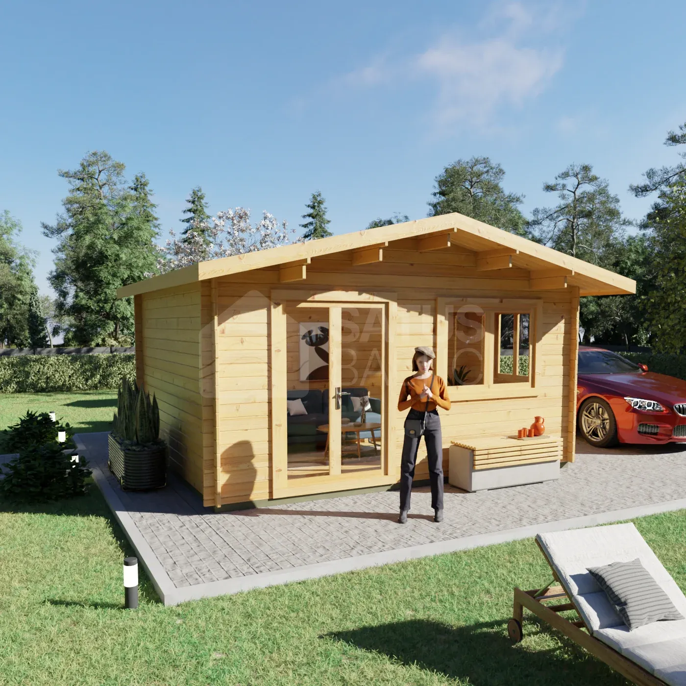 Brenzo 5×4 m – wooden cabin, 20 m², 1 room