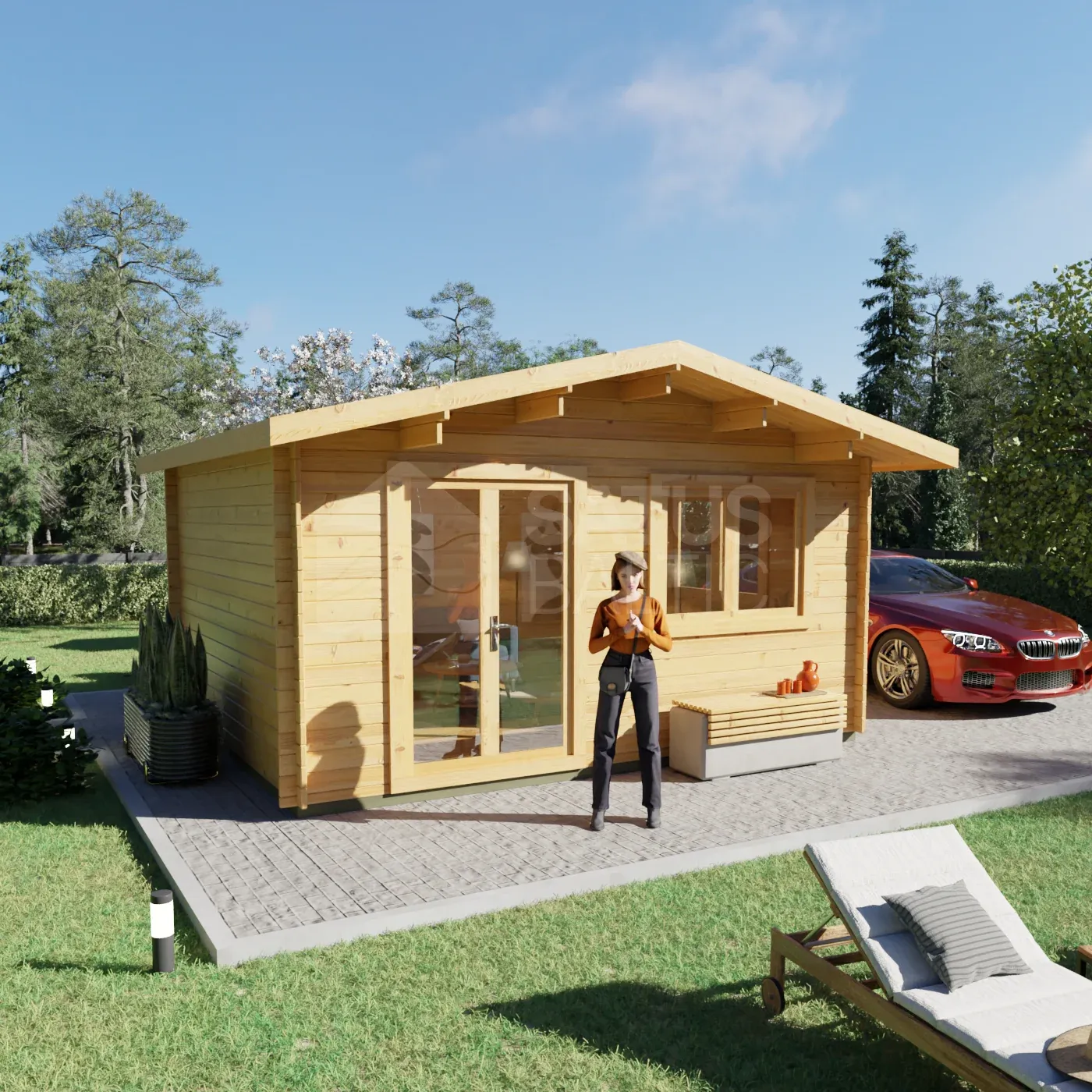 Brenzo 5×4 m – wooden cabin, 20 m², 1 room